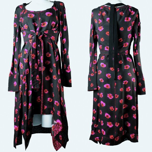 Proenza Schouler Printed Viscose Georgette Dress with Halter Tie - Size 4 - Picture 3 of 7